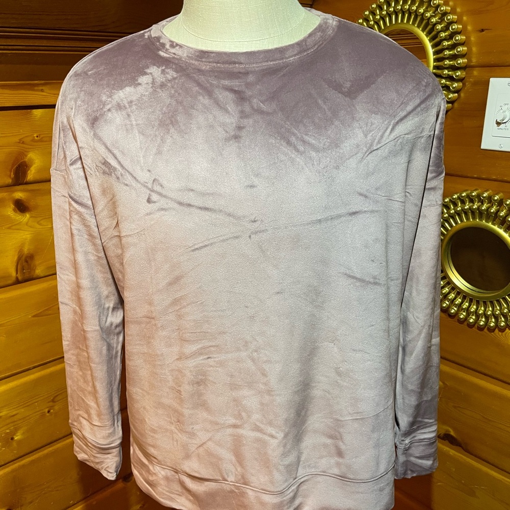 Womens 32 Degrees ROSE Lavender  Sweatshirt Style Velour  SUPER Soft Pullover.